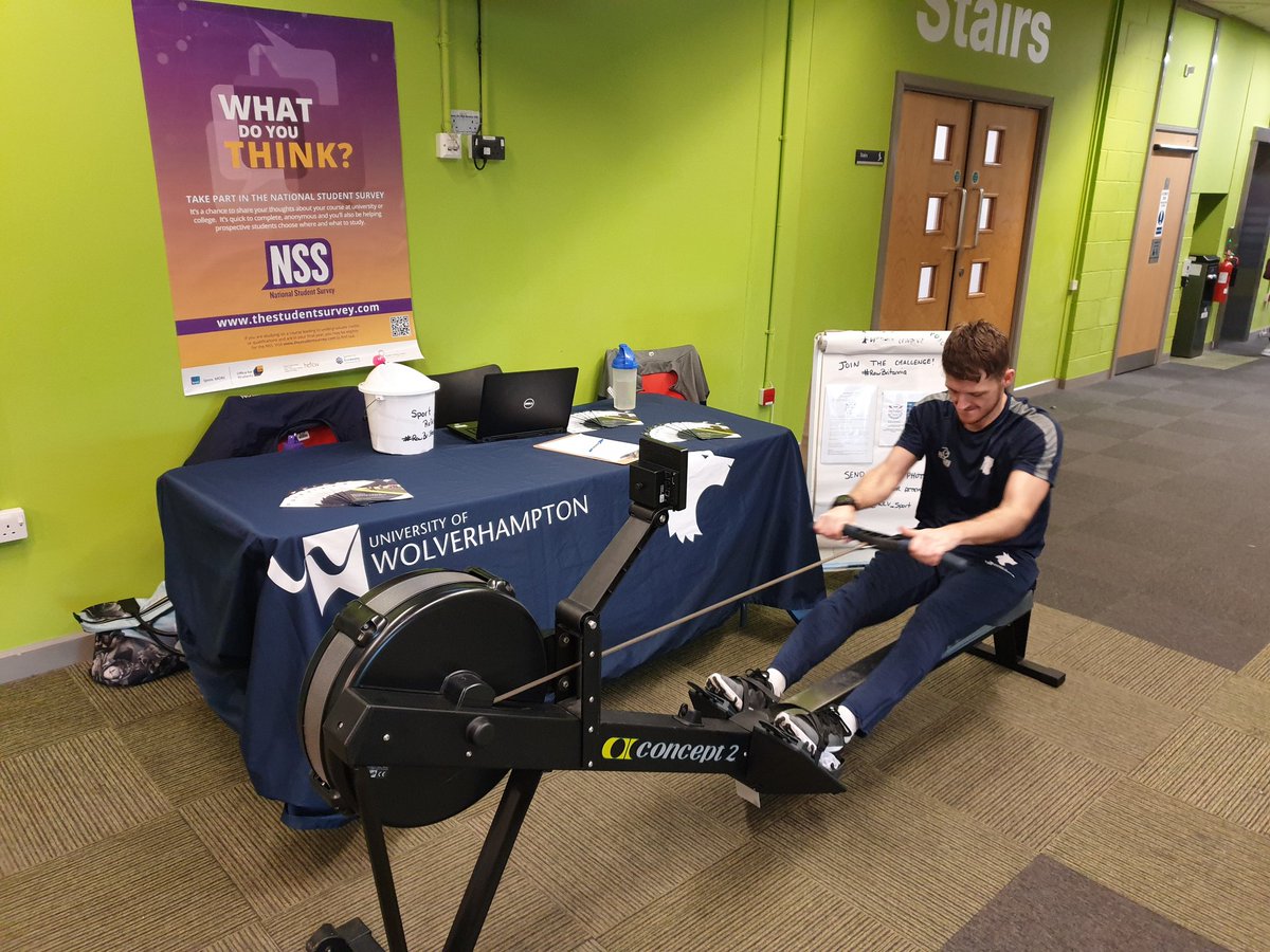 wlv_sport's tweet photo. Want to join in with the #RowBritannia Challenge with us! Come to the Harrison's Learning Centre from now until 2pm and row some miles for a great cause. It is our aim to row 2020 miles by Friday 13th March so join in and help today! #sportrelief https://t.co/mqT3nXSaUF