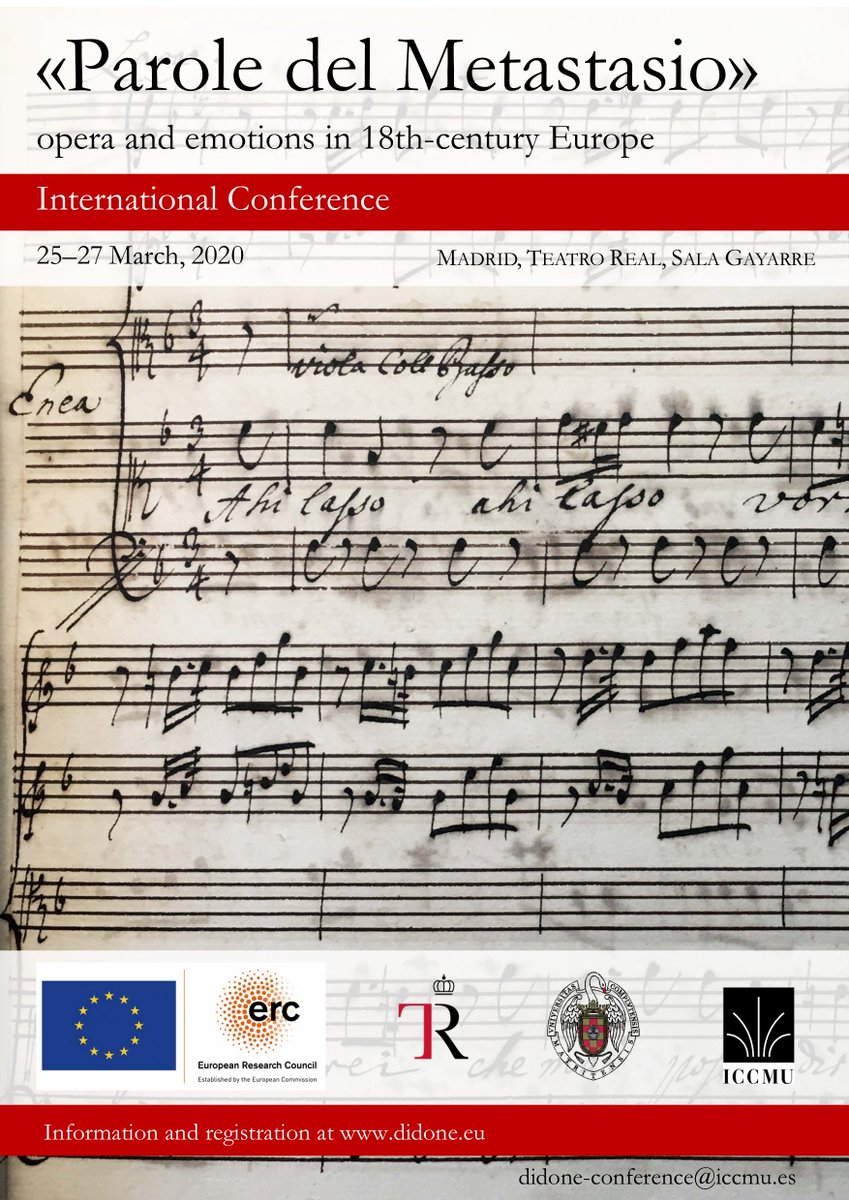 DidoneProject's tweet image. Mestastasio Conference at @Teatro_Real  La inscripción a la Metastasio Conference está abierta, ¡no te quedes sin plazas, son limitadas! lnkd.in/dPFRnYa #barockopera #metastasio #OperaConference #musicology @ICCMU