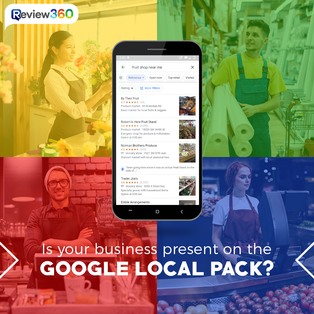 offreview360's tweet image. With Review 360&apos;s Local listing feature, make your presence felt on top of the Local Pack in the search results. 
Broaden your reach and increase your audience.  
#locallistings #googlelocalpack #reach #onlinepresence #brandbuilding #serp #Review360 #R360