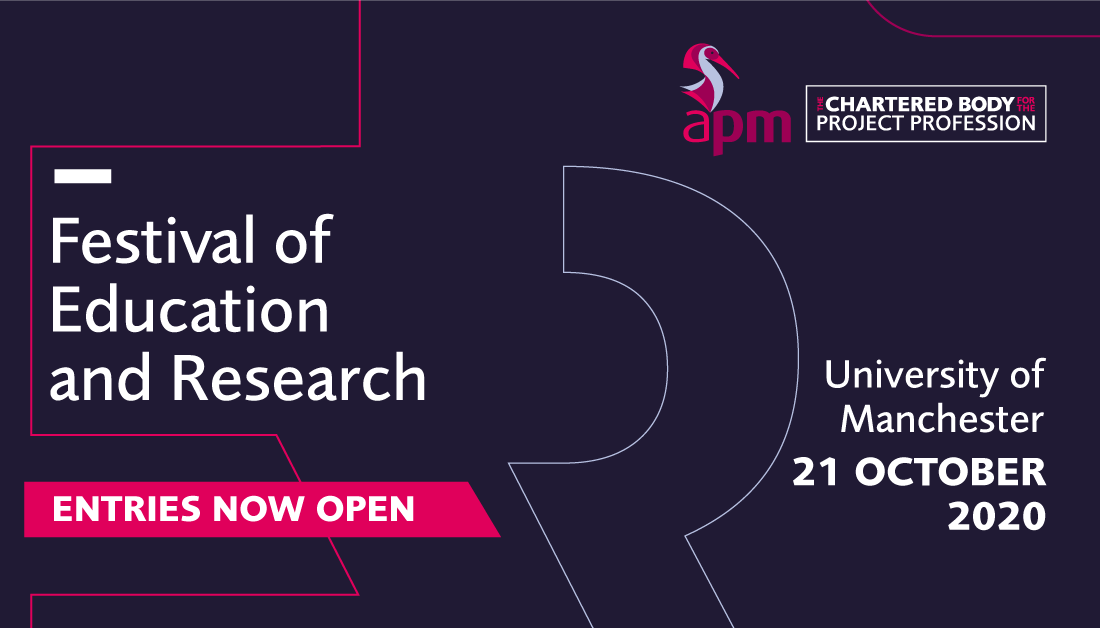 Entries are now open for the APM Festival of Education and Research Awards! A great opportunity for #projectmanagement students, career starters, academics and researchers to gain recognition for their achievements. Find out how to enter: bit.ly/2TtIia3 #pmot