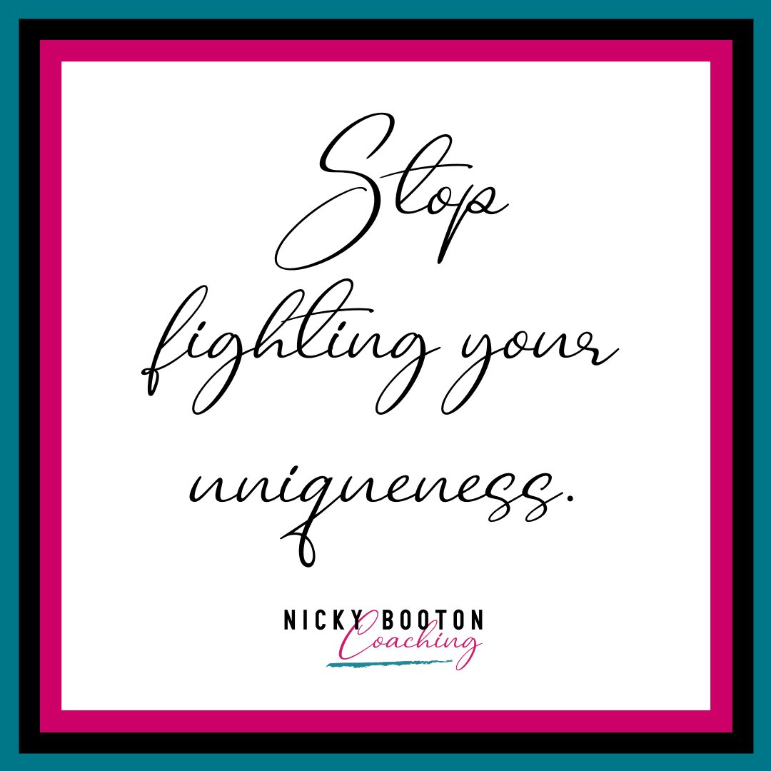 NickyB_Coaching's tweet photo. No more trying to ‘fit in’. Unleash your unique and amazing self 💖 xx

#nickybootoncoaching #selfesteemlioness #beyoutiful https://t.co/fvCjv5qByO