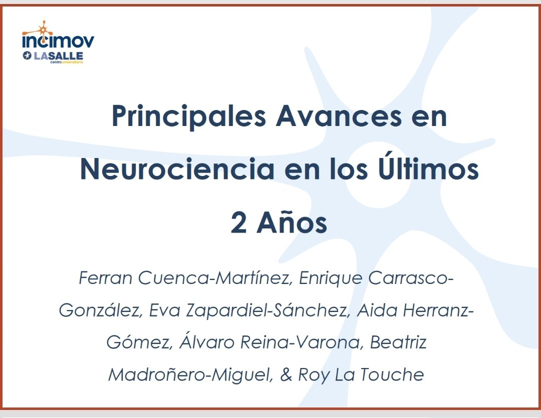 INCIMOV's tweet photo. Este miércoles haremos unas Jornadas a las 12:00h y a las 15:30h sobre los Principales Avances en Neurociencia en los Últimos 2 años en @LaSalleSaludUAM @LaSalleMAD con la colaboración de l@s alumn@s becados del Máster. #SomosLaSalle https://t.co/R0SwKNVWNE