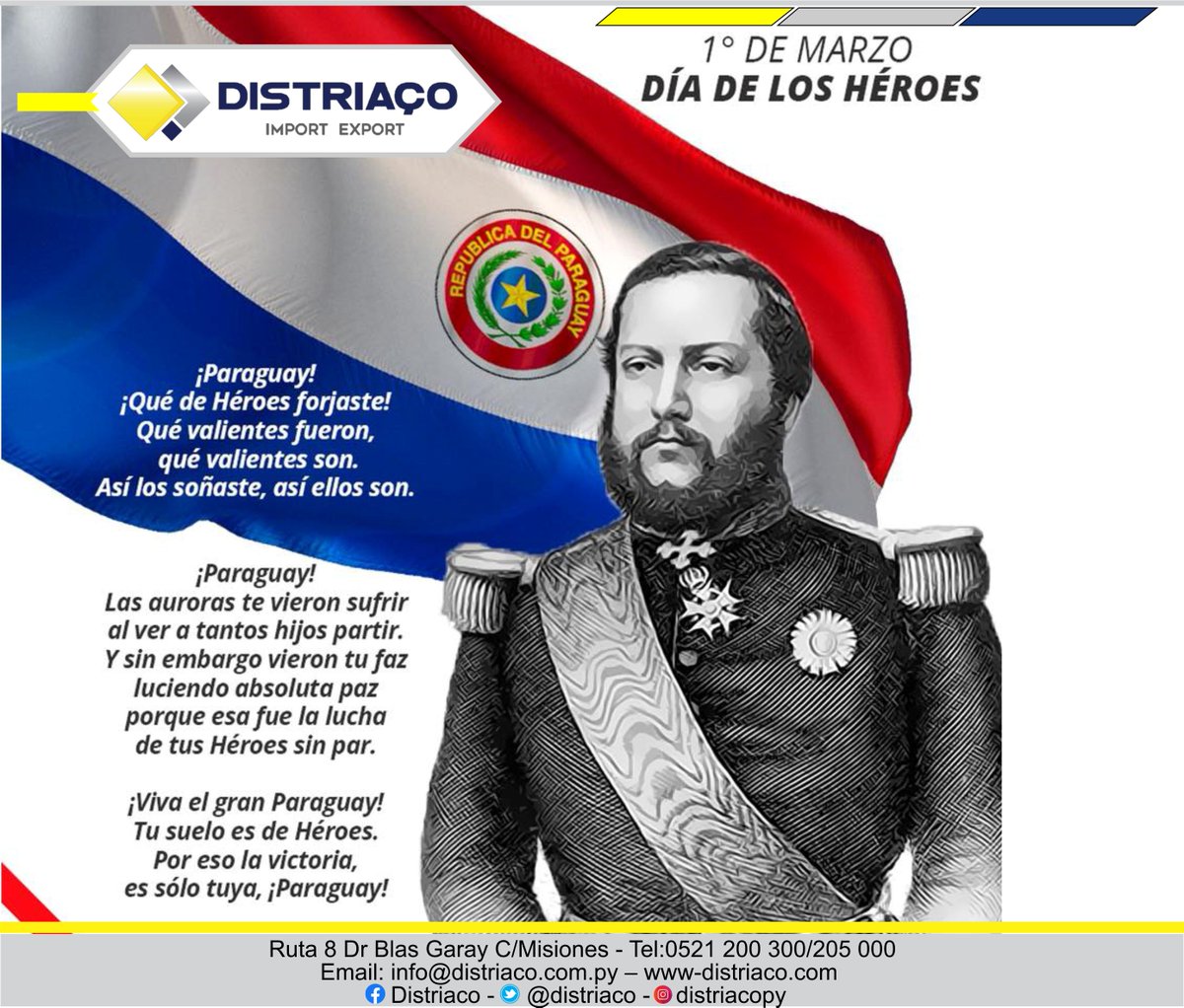 distriaco's tweet photo. GLORIA ETERNA A LOS HÉROES DE LA PATRIA!!! 🇵🇾 https://t.co/aI4Namp5x5