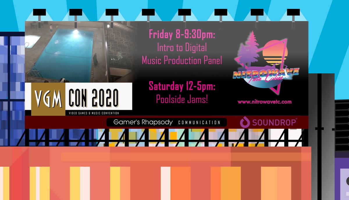 NitroWaveTC's tweet photo. NWTC and @VGMCon are joining forces to bring you the Midwestโs best new #synthwave and #Retrowave bands. Come out and say hello! #con #videogames #music https://t.co/TWtCvHKZ3w