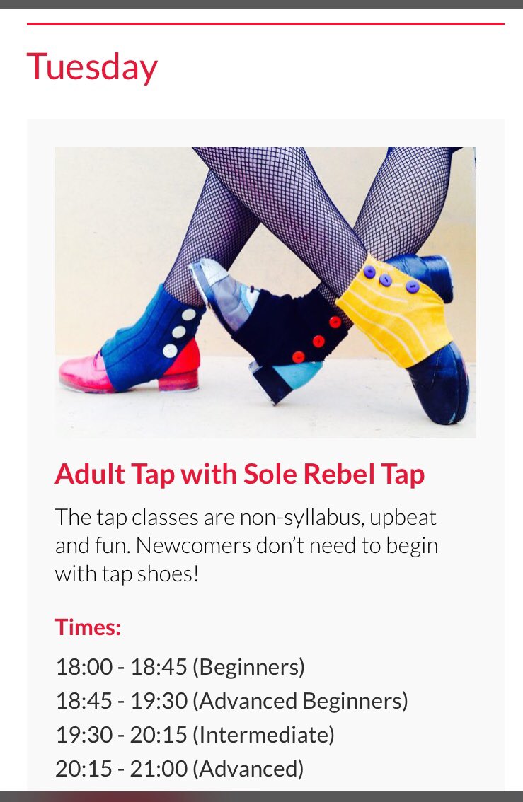 TUESDAY tells us...
Tap classes are in O x f o r d  👌🏼

Join us TOMORROW @artsattheofs for tap dancing for all levels

oxfordclasses@solerebeltap.co.uk

#solerebelteach #solerebeloxford #solerebeltap #tapandsome 
#startsomethingnew
#tapdancethrough2020 #tuesdaytimesteps