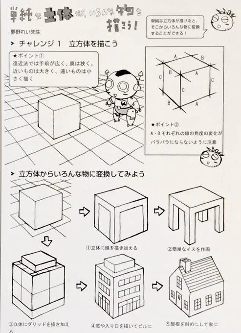 背景作画の練習ドリル
「単純な立体から、いろんな物を描こう!」

正しい立体やグリッドがそこそこ描ければ、いろんなモノが描けるようになる(^^) 