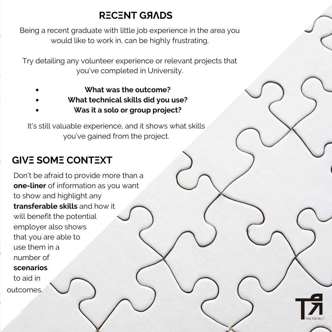 TheR3cruit's tweet photo. There are so many techniques that you can use to ensure that your CV is portrayed is the right way to be noticed.
#workexperience #mondaymood #careeropportunities #talentbooker #diversityandinclusion #diversityintech #coverletters #cvtips #careeradvice #jobsearching #studentlife https://t.co/0al2AXRZrv