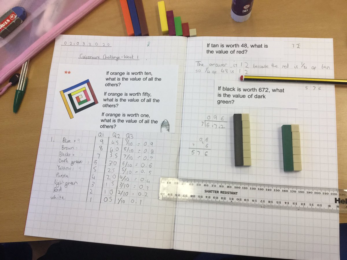 StHeddas's tweet photo. #MathsMonth is underway at St Heddas - Class 2 have enjoyed week 1 of the @WhitbyMaths #CuisenaireChallenge, even attempting the 3* tasks! https://t.co/K9HNtiDyWg