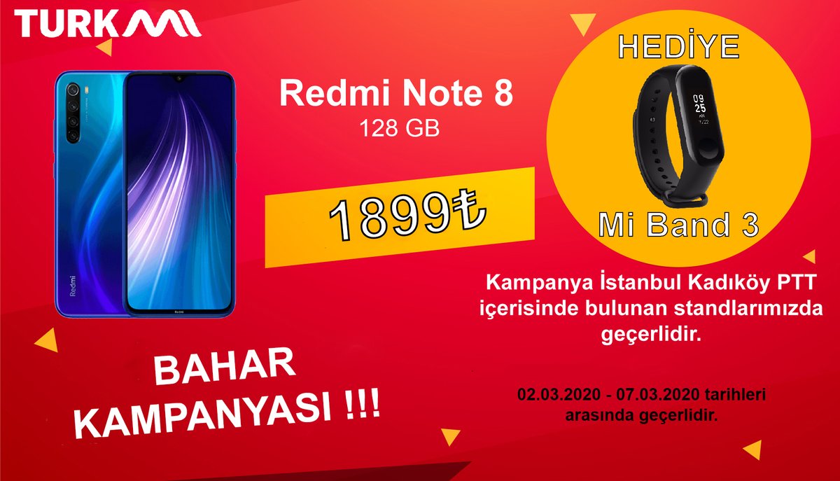 BAHAR KAMPANYASI!!🎉
Redmi Note 8 (128 GB) 1899₺
Mi Band 3 Hediye🎊

#bahar #xiaomi #xiaomiturkiye #kampanya