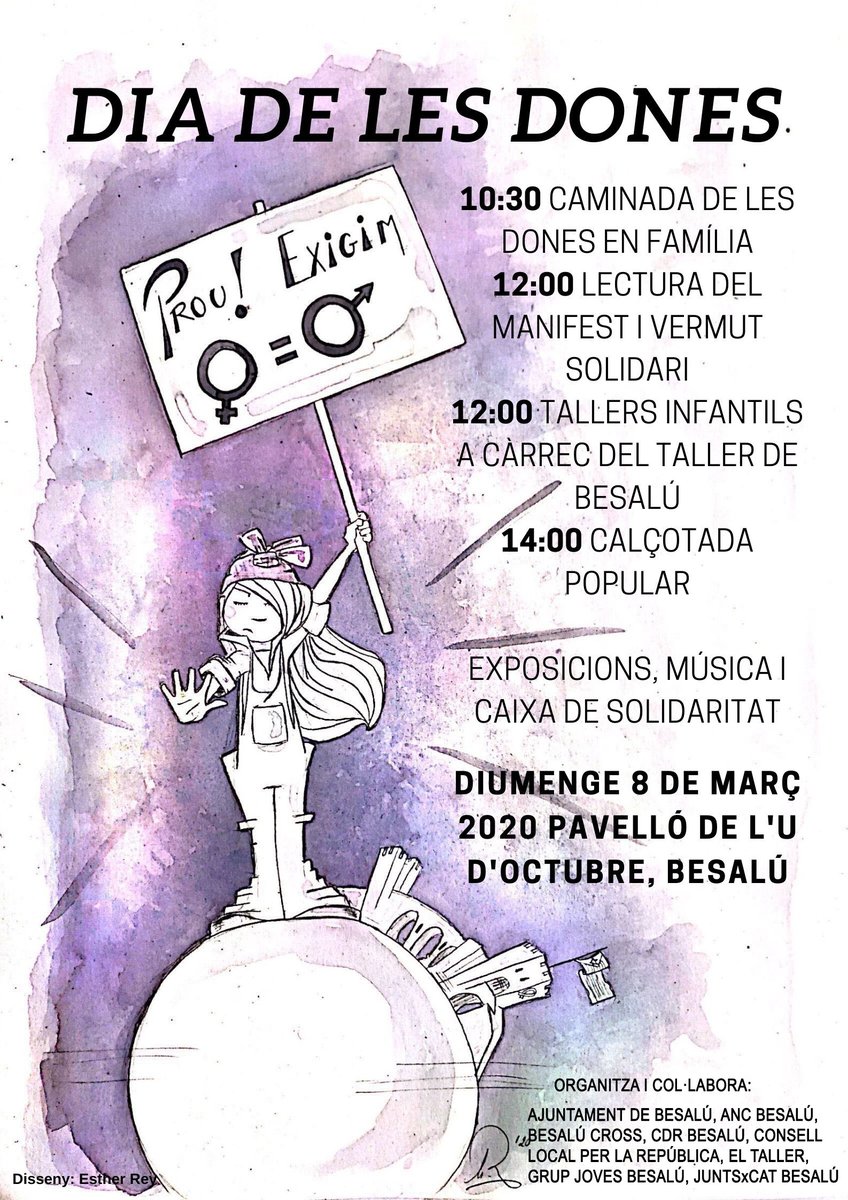 #Besalú commemorarà el #DiaInternacionaldelaDona♀️ amb activitats organitzades per diverses entitats del poble.
#8M2020 #Som8deMarç #igualtat #sororitat #juntesfemcamí
<a href="/icdones/">Institut Català de les Dones</a> <a href="/Gironanoticies/">Diari Girona Notícies</a> <a href="/elgarrotxi_cat/">elgarrotxi.cat</a> <a href="/agendaGarrotxa/">Agenda Garrotxa</a>