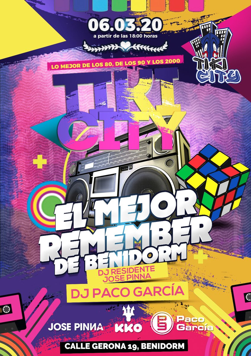 Comenzamos Marzo y esta semana toca ... Viernes Tikicity Benidorm y Sábado La maquina del tiempo Club Camelot (Santa Pola) Go go go : )