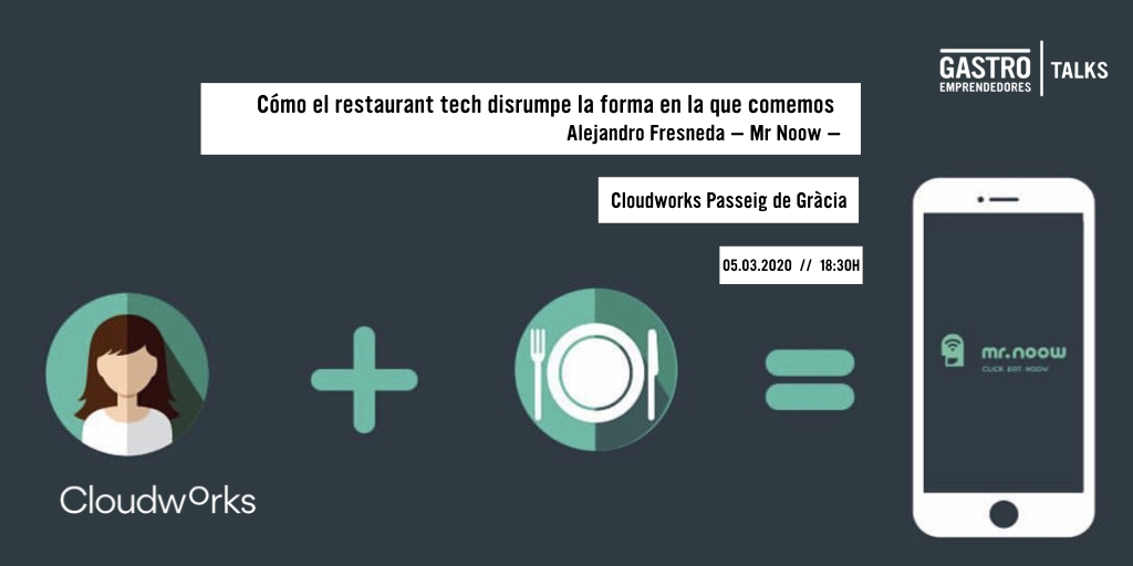 It's time for another #foodtech meetup with <a href="/EmprendeGastro/">Gastroemprendedores</a>!

This Thursday, Alejandro Fresneda CEO at <a href="/MrNoow/">Mr. Noow</a> will talk about how #restauranttech is disrupting the way we eat.

Get your tickets here: bit.ly/2PBckHC
