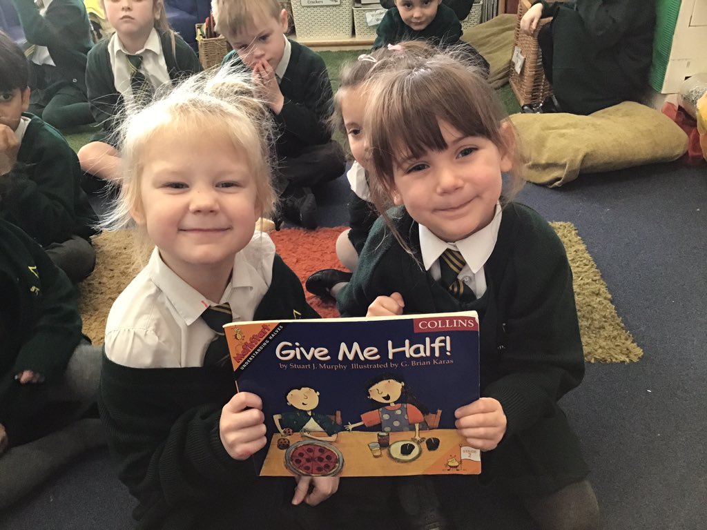 sjvblackpool's tweet photo. We’re exploring sharing and halving this week. We read ‘Give Me Half!’ &amp; used multilink to split amounts into half. Even numbers are easy to halve but odd numbers are a bit of a problem! “Because she gave us an odd number so we won’t have the same amount.” #SJVClassRR #SJVMaths https://t.co/3rmkMwtB2F