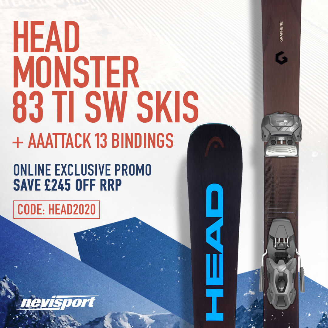 Save a MASSIVE £245 off RRP on the Head Monster 83 TI SW Skis + Aaatack 13 Binding set - ENDS TODAY! 🎿 
Use code: HEAD2020
🛒 >>> bit.ly/HEAD2020