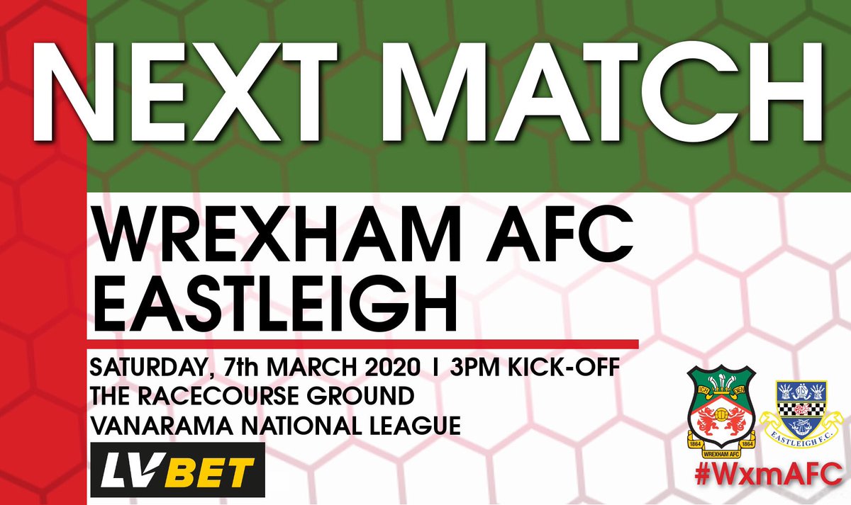 Wrexham AFC (@wrexham_afc) on Twitter photo β½οΈ NEXT MATCH
π <a href="/EastleighFC/">Eastleigh FC</a>
π @My_Racecourse
π
Saturday, 7th March
β° 3pm Kick-off
π <a href="/TheVanaramaNL/">Rocco π²πΈ</a>
π wxmafc.uk/2TgWHY9
π΄βͺοΈ #WxmAFC β½οΈ NEXT MATCH
π <a href="/EastleighFC/">Eastleigh FC</a>
π @My_Racecourse
π
Saturday, 7th March
β° 3pm Kick-off
π <a href="/TheVanaramaNL/">Rocco π²πΈ</a>
π wxmafc.uk/2TgWHY9
π΄βͺοΈ #WxmAFC