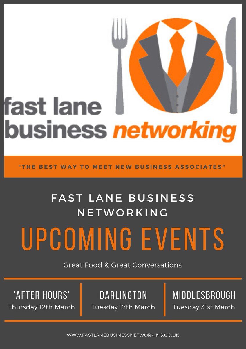 FastLaneBusNet's tweet image. Tired of early morning #networking meetings? Our meetings are held at a more respectable time, no need to set your alarm clock!

Join us for lunch or an evening in March with meetings in #Darlington, #StocktonOnTees &amp;amp; #Middlesbrough
