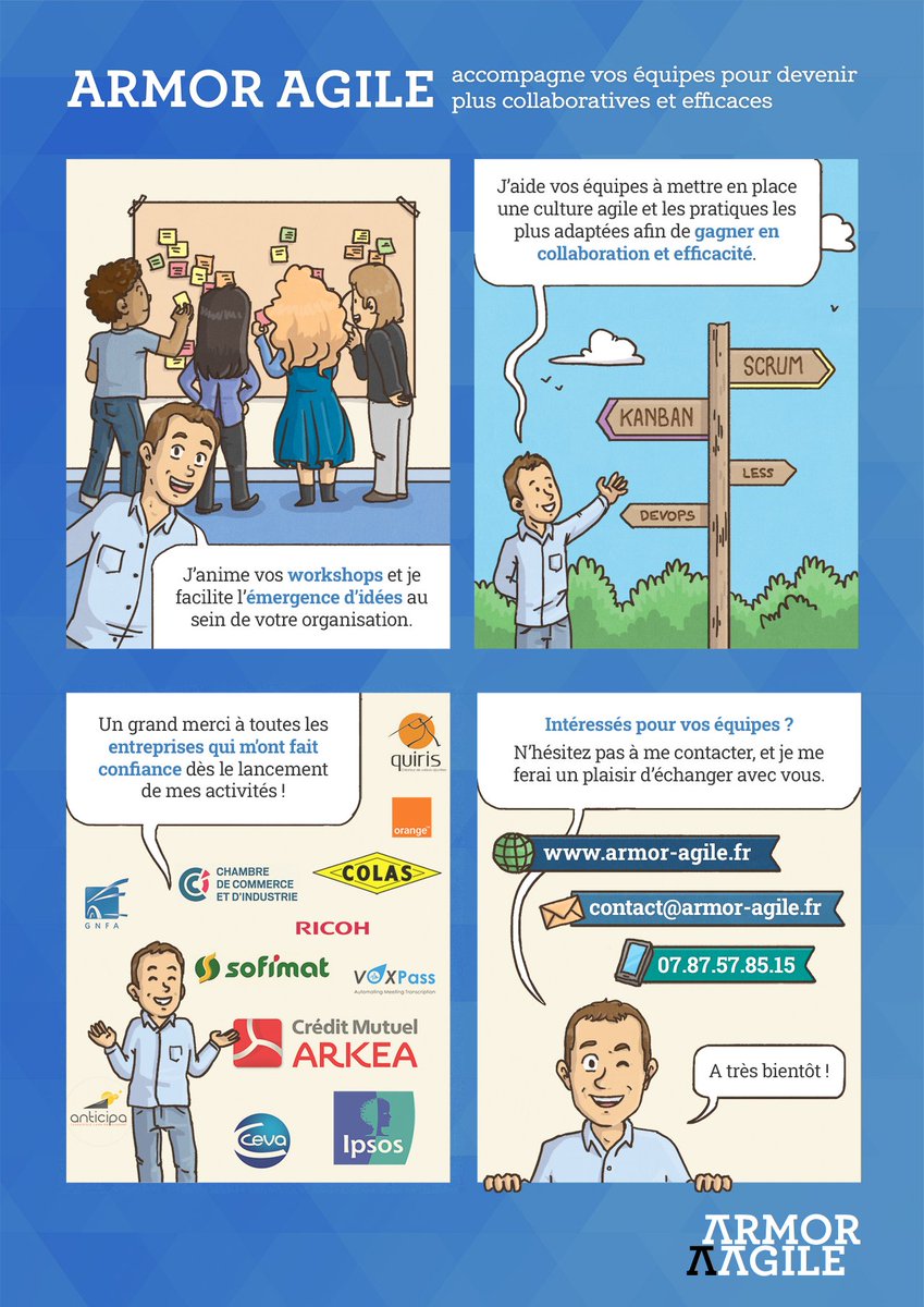 💡Et si vous collaboriez mieux au sein de vos équipes ?
Et étiez plus proche des besoins de vos clients ?
Et plus efficace collectivement ?
Armor Agile met à disposition son expérience en agilité afin de vous accompagner dans cette démarche.
Intéressés ? Prenons contact 👍