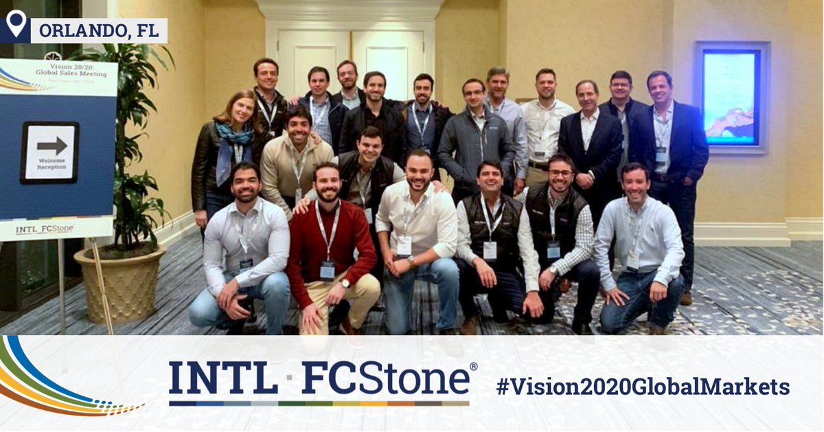 Equipe da @FCStoneBrasil reunida em Orlando, na Flórida, recebendo todos os direcionamentos, análises e inovações globais em primeira mão para aumentar nossa capacidade de transferir as oscilações do mercado em estratégias e oportunidades. #Vision2020GlobalMarkets