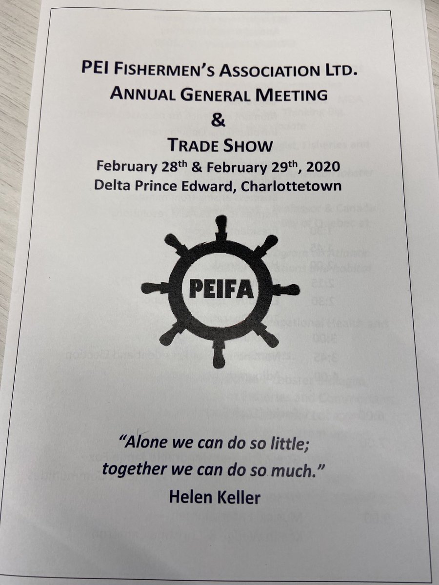 Enjoyed a well attended PEIFA annual meeting dinner and trade show - 42.4 million lbs of lobster landed on PEI in 2019!  #PEIFishAssoc