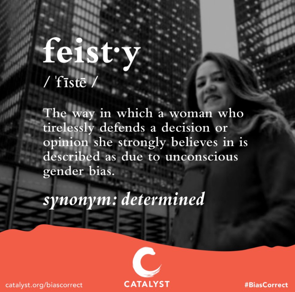 Unconscious gender bias results in women and men being labelled differently despite displaying the same leadership traits. Help #BiasCorrect the workplace by paying more attention to your words. bit.ly/32HqzzW #IWD2020 #CatalystForChange