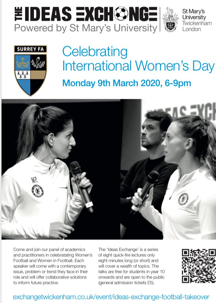 One week until our next #footballtakeover event for #InternationalWomensDay at @ExchangeTwick between 6-9 @YourStMarys find details of how to book your space on our event flyer!