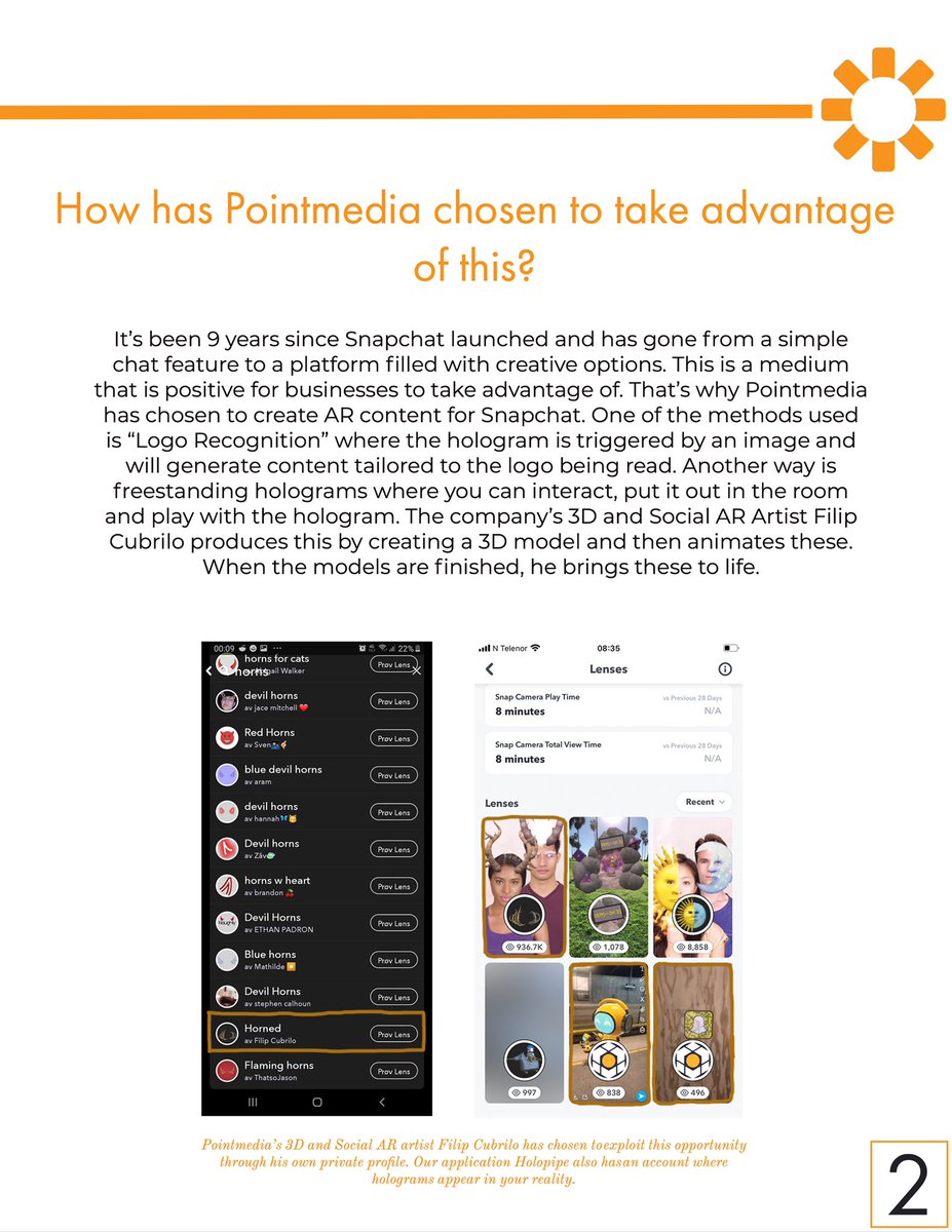 Pointmediano's tweet photo. #pointmedia is growing on #Snapchat thanks to our #3D and Sosial #AR artist Filip Cubrilo! Read more about our thoughts on this #platform and how we create are creating unique content for our users. #AugmentedReality #3dmodeling #snapcode #filters https://t.co/nc4L6TjDBQ