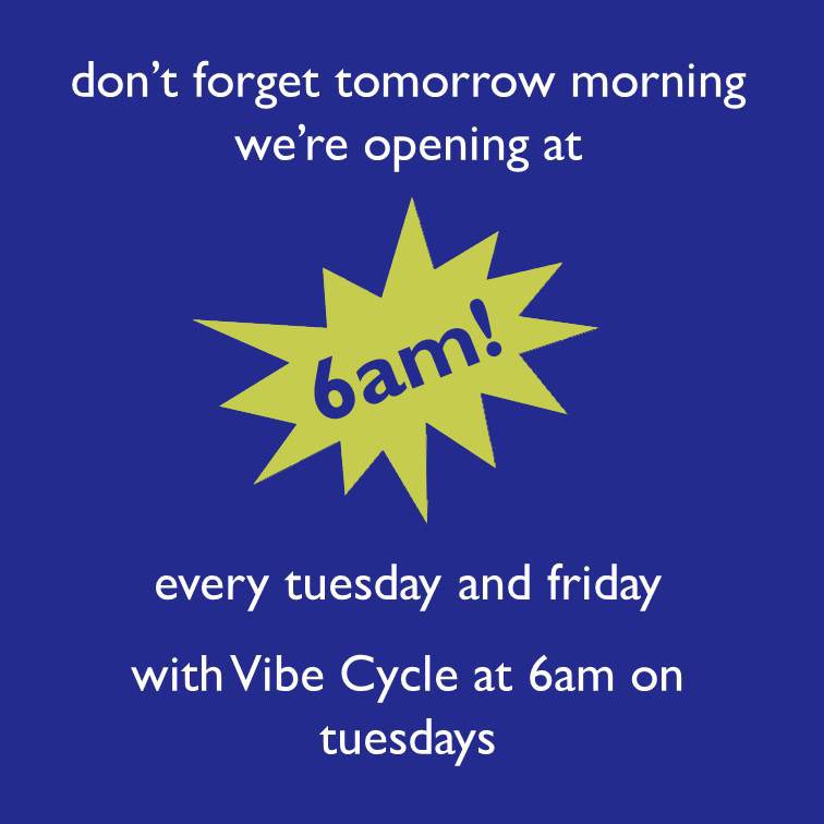 Freedomllanisc's tweet photo. Donโt forget our new early opening hours every Tuesday and Friday. 6am start ๐ช๐ป
Call us on 01686412871 to book the 6am Vibe Cycle ๐ด๐ปโโ๏ธ๐ฅ
#llanidloes #fitness #vibecycle #gym https://t.co/49TGKbs9uu