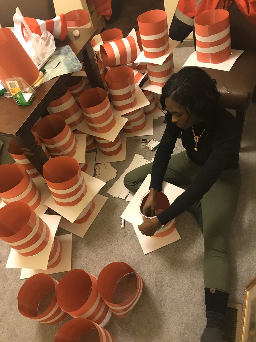 MarquitaKenn918's tweet photo. What do you do when the Read Across America Parade is on Monday & 2 elementary teachers are out? You make hats 🎩 for 50 eager @TheAcademyatAJ 1st & 2nd graders over the weekend! #APChronicles @LeadTheAcademy @NBCTeacherMommy https://t.co/8Q9ZjjjfE3