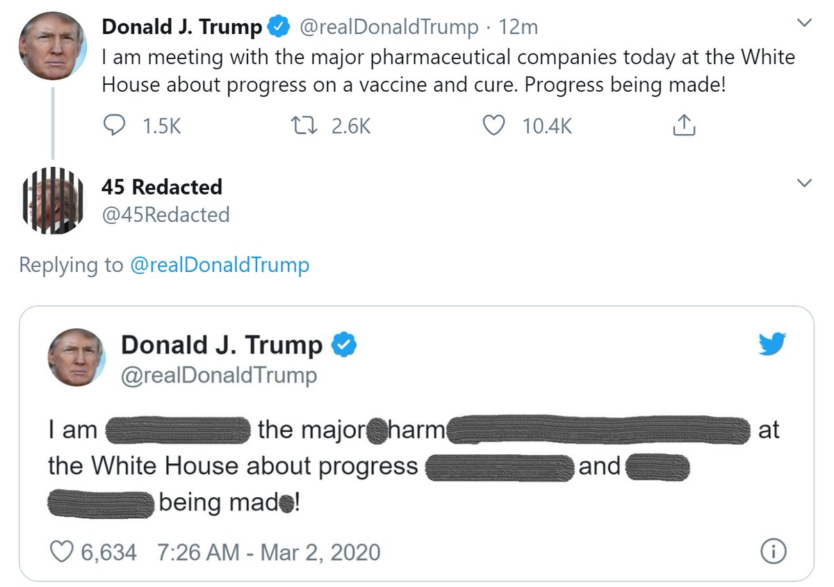 45Redacted's tweet image. #IMPOTUS #MondayMorning #ImpeachedForLife #ToiletTrump #LaughingStock #Pelosi #MoscowMitch #StableGenius #Resign #Impeach #Corrupt #Contempt #BlueWave #Resist #Resistance #TheResistance #Indivisible #ImpeachTrump #FBR #Redacted #Politics #Humor #Funny #Satire #Parody #News