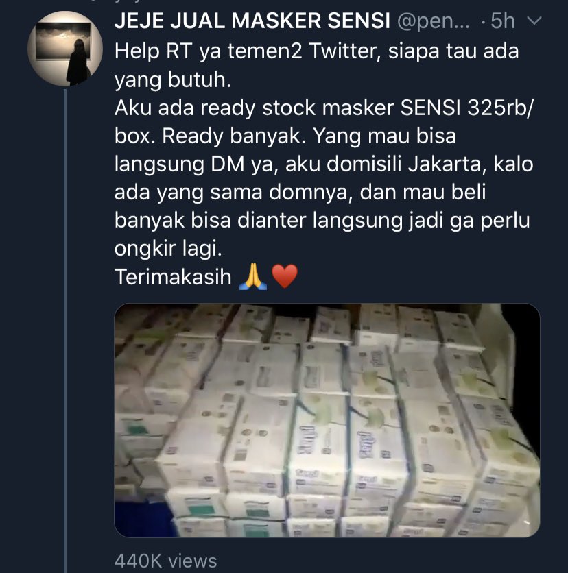 This guy in China left 500 masks at the police station for the people in need. Yet here we are selling masks with insane amounts of price. I just- 

#CoronaVirusIndonesia