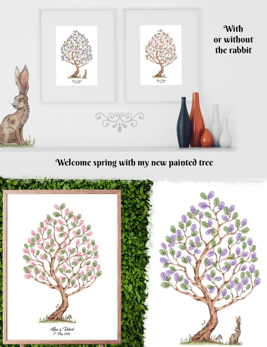 art_octopus's tweet photo. It's almost sprint and let me announce that my new tree is just out. Discover it in my etsy shop (link in bio).

#etsy #spring #painting #watercolor #watercolorart #thumbprintart #fingerprinttree #art #paint #illustrationart #rabbit #mushrooms #season #birthdaygift #weddingseason https://t.co/4F6i4WMRjG