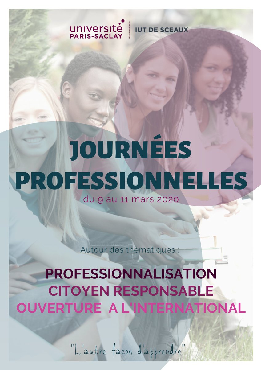 UnivParisSaclay's tweet photo. 💼 [JOURNEES PROFESSIONNELLES]

#JPros @IUT_Sceaux - @UnivParisSaclay du 📅 9 au 11/03

👨‍💼 Journée des Métiers et de l'Entreprise
#forum #métiers #entreprendre

🤝 Citoyen responsable
#CleanUpDay #alimentation #égalité

🌎 Ouverture à l'#international

👉 https://t.co/NT71gXSdZp https://t.co/y7zekWGPkz