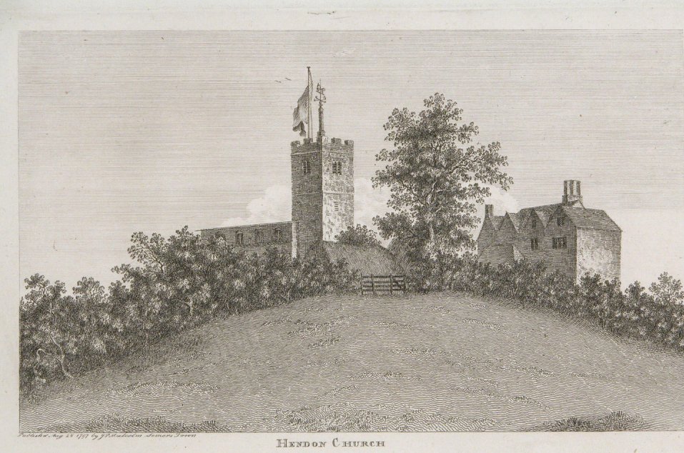 MHHistSoc's tweet image. Engraving of St Mary's Church, Hendon in 1797 

By American born artist James Peller Malcolm (1767–1815) who made many engravings of views across the country.

From @ntstourhead collection via the Nation Trust Collections website @NTrust_Art_Coll