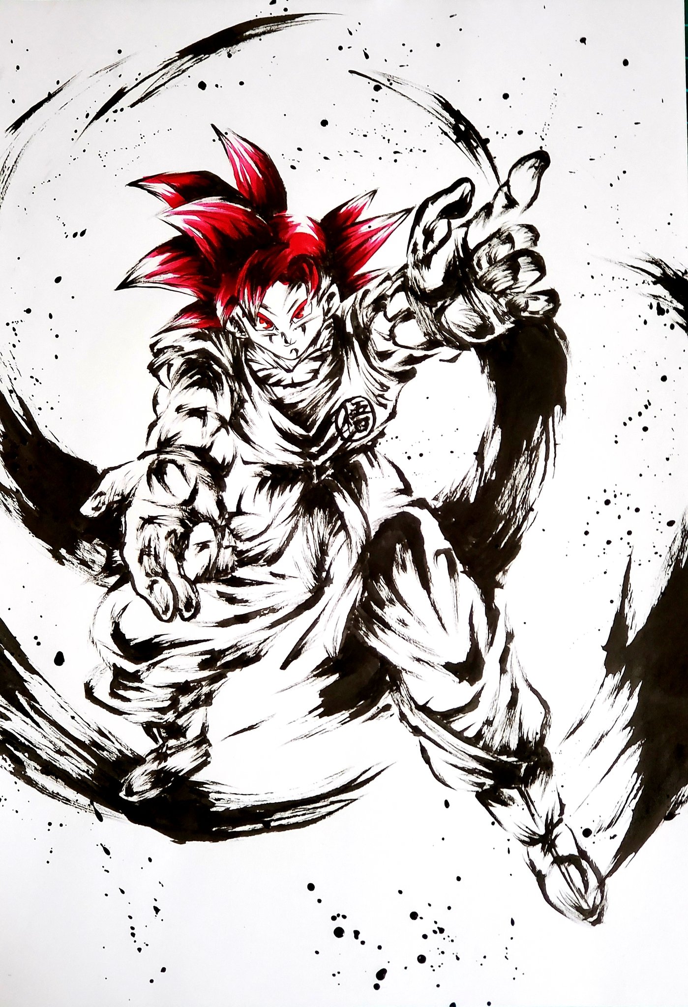 Twitter 上的 こバya4 赫き神 ドラゴンボール レジェンズ 悟空 ベジータ 模写 墨絵 イラスト T Co 93qnpd6zqv Twitter