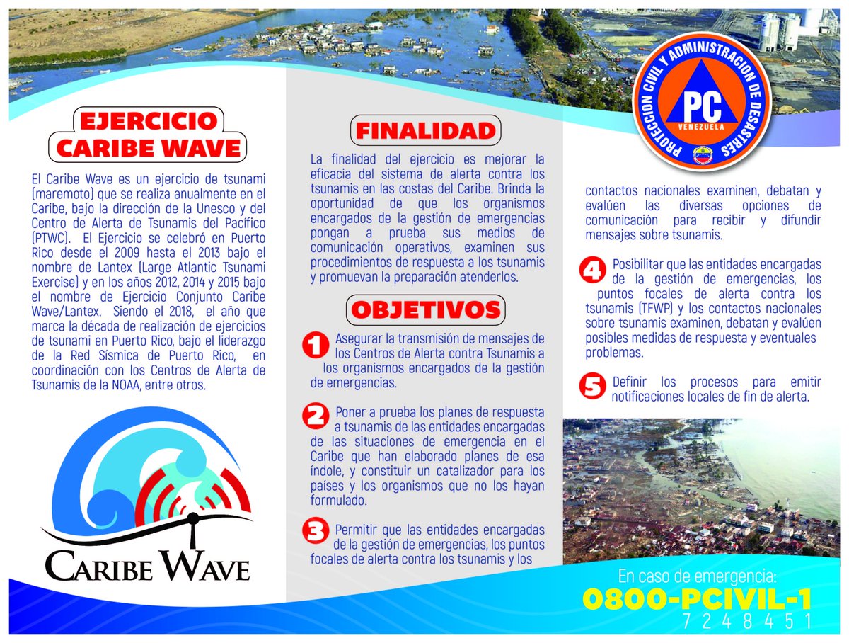 Preparándonos para el Ejercicio Internacional Caribe Wave 2020. ¿Sábes qué es el Caribe Wave? Aquí te lo explicamos Dorso de la mano con el dedo índice señalando hacia abajo
#TripticoInformativo #SoloQueremosSalvarVidas #Aragua <a href="/riesgo2018/">Unidad de Gestion del Riesgo Aragua</a> <a href="/AraguaGestion/">AraguaEsGestión</a> <a href="/telecom911/">Telecomunicaciones Ven 9-1-1 Aragua</a>