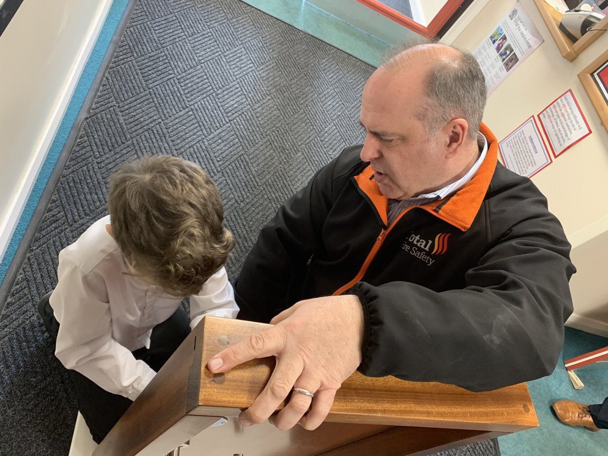 WMPrimary's tweet photo. WOW! A special presentation from @totalfiresafety for a @WMPrimaryY3 superstar! A brilliant and very gratefully received gesture 🔥🔥🔑🚪🔑🚪 #AimHighSucceedBeHappy https://t.co/gYvRoCzPwz
