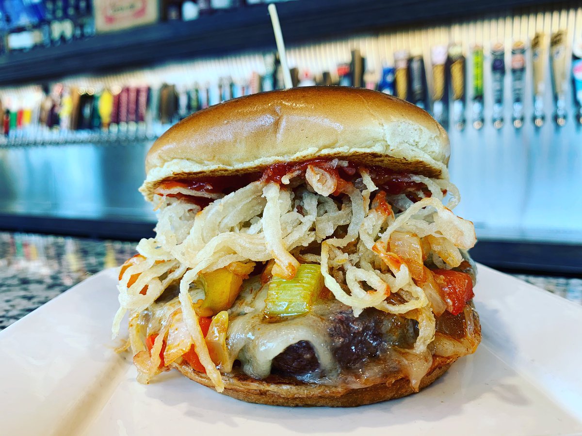 Back by request...

BOW: But I Won’t Do That

Signature Patty
White Cheddar
Sriracha Ketchup
Stewed Veggies
(Celery, Yellow Onion, Sweet Pepper)
Onion Strings

#pintroomlittleton #mom# #meatloaf #burgerbar #burgeroftgeweek