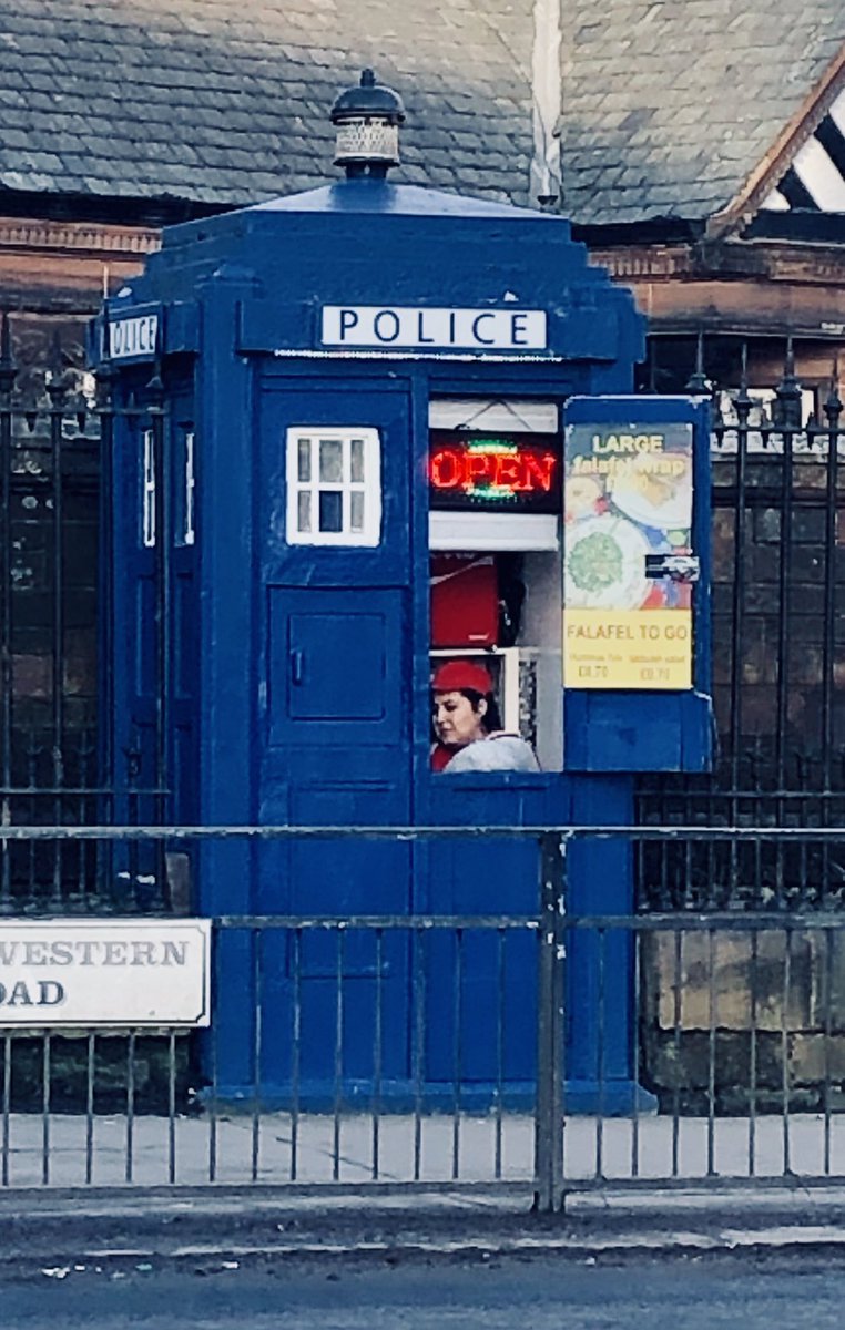 CraigyFerg's tweet photo. In a world that’s terrifying and fragmented it’s worth remembering there is a falafel stand in Glasgow that travels through space and time.  And there’s a “to go” option although there’s plenty of seating inside. https://t.co/hctoVYoikb