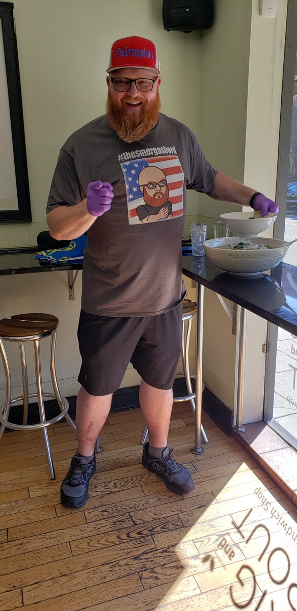 SprigAndSprout's tweet photo. #PhoChallenge was obliterated by #Chiger.  Beating our previous record holder by almost a minute George is now the title holder at 8 minutes and 39 seconds.  This is a reason he is #12intheworld.  
Think you got what it takes to challenge our Bowl?  #loveVietfood #toomanynoodles https://t.co/fZMaNhbEIV