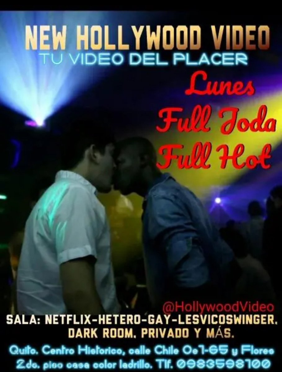 NewhollywoodV's tweet photo. No te lo pierdas el día de hoy ,full joda y barra libre te esperamos 
 #NEWHOLLYWOODVIDEO 
#TuVideo
#CruisinCentroQuito #ChicosgayQuito #CruisinQuito #PrideUio #LugaresGayQuito #VideosGayQuito #NocheGayQuito #OrgulloGayQuito #turistasUio #turistasQuito #TurismoGayQuito ht https://t.co/JrmsX0yi6U