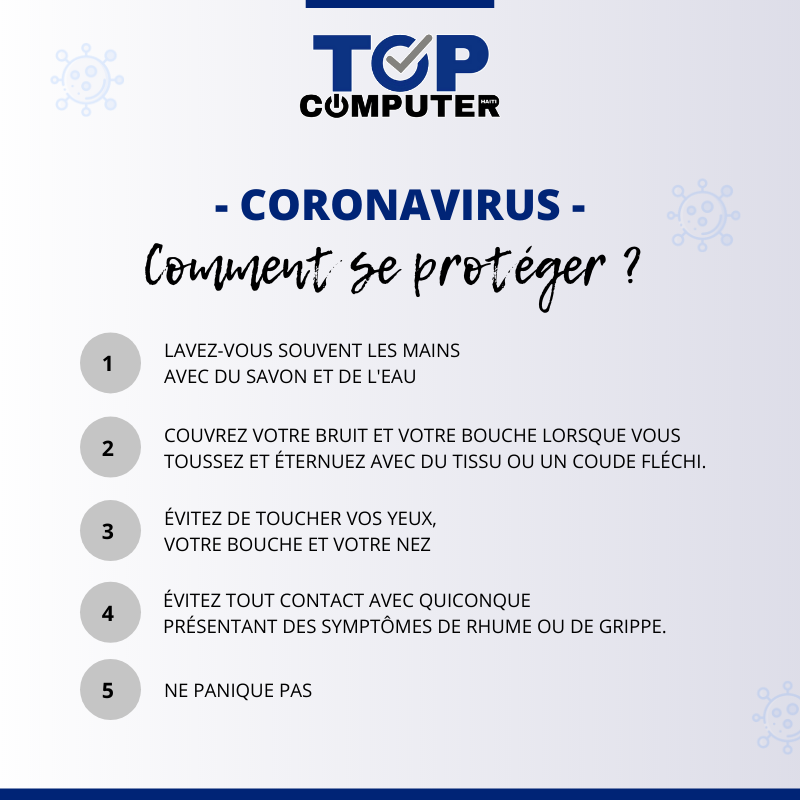 topcomputerht's tweet photo. #Coronavirus | Comment se protéger?
.
#topcomputerhaiti https://t.co/gMsmvzXatk