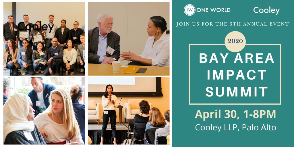 Can startups really change the world? Who are the Bay-Area founders &amp; funders creating solutions to issues like climate change? Join <a href="/OneWorldTI/">ONE WORLD Investments</a> &amp; other Bay Area pros to explore solutions to world's hardest problems on April 30th, 2020. bit.ly/BAIS2020