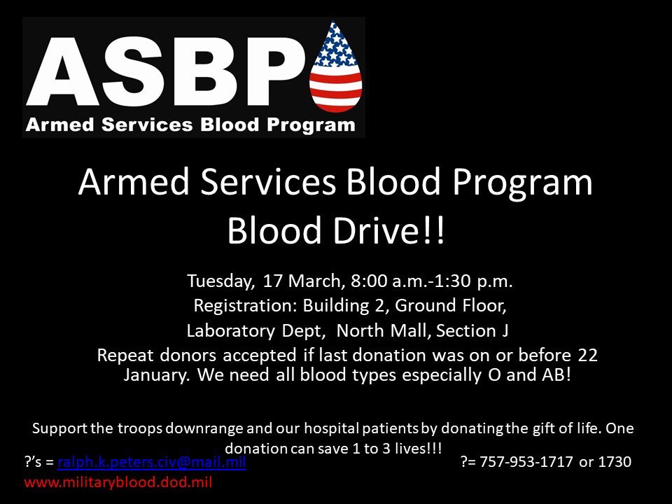 #NMCPReadyForTheFightTonight #NMCPFirstandFinest #NavyMedicine
NMCP is hosting a Blood Drive on March 17. One donation can save a life!