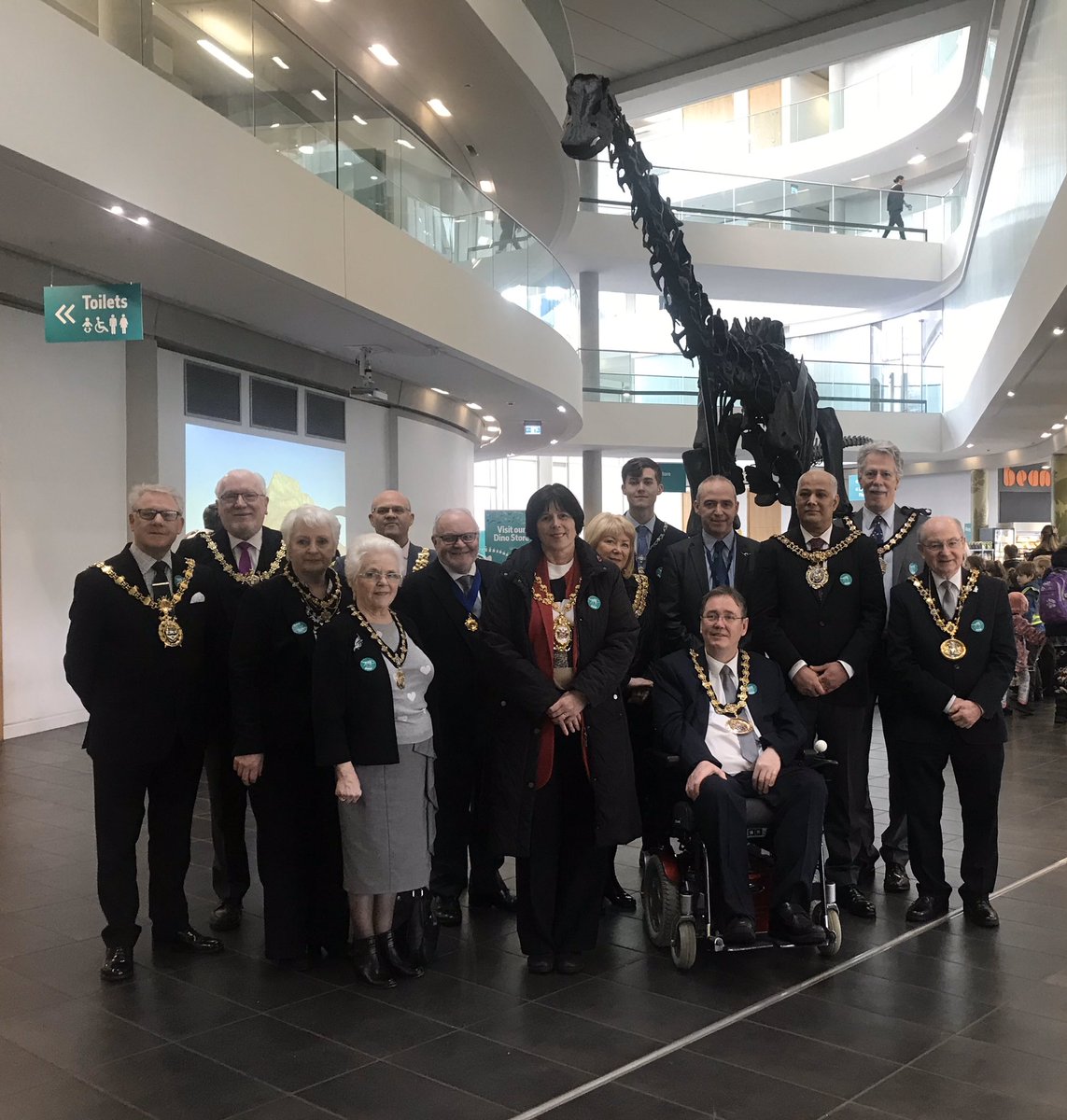A real pleasure this afternoon at <a href="/RochdaleCouncil/">Rochdale Borough Council</a> Number One Riverside. Our Mayor, Cllr Sheerin, asked me to speak about the brilliant #Dippyontour to visiting mayors from across Greater Manchester.  <a href="/Touchstones/">life</a> <a href="/visit_mcr/">Visit Manchester</a> <a href="/greatermcr/">Greater Manchester Combined Authority</a> - Dippy was delighted to meet them too 🦕