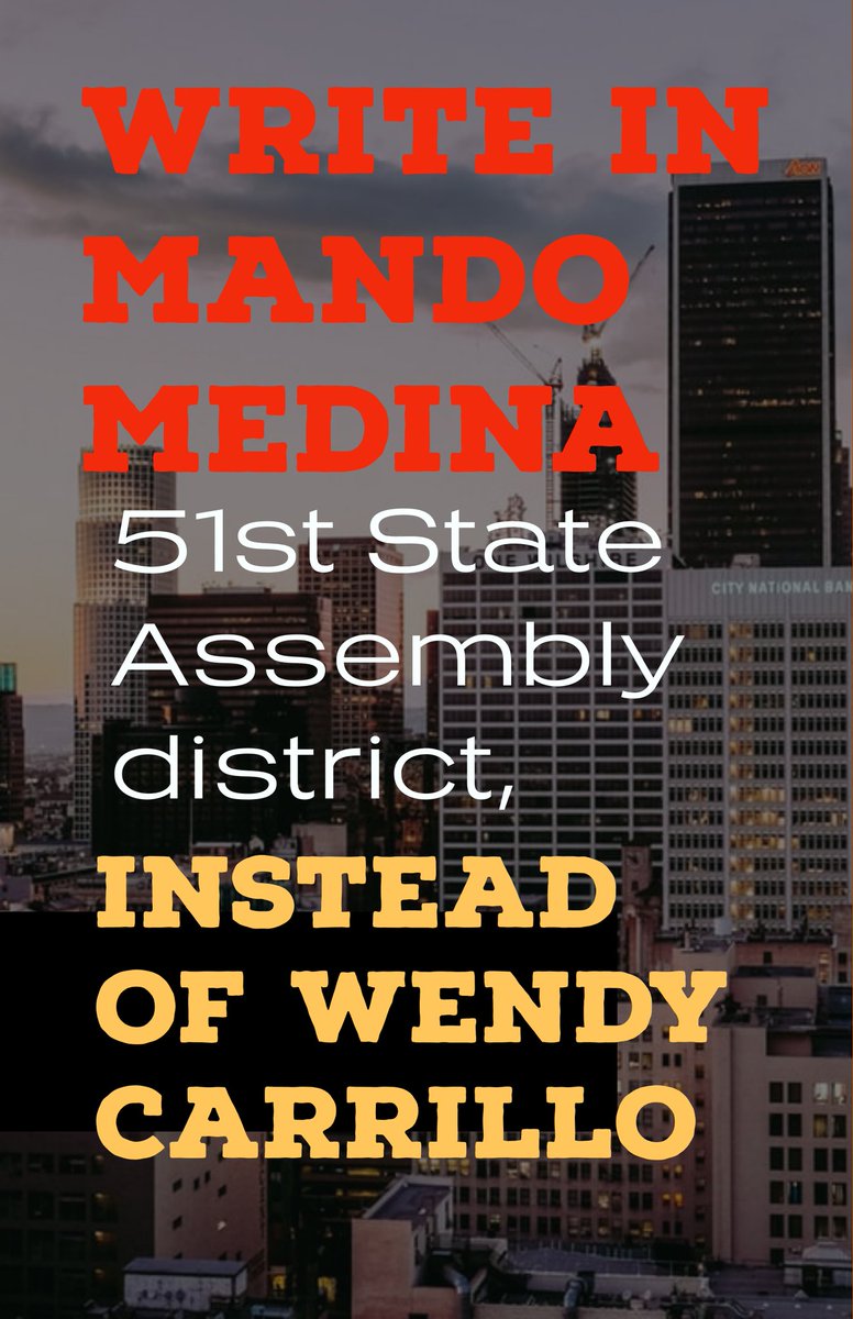 HighlandparkN's tweet photo. You can vote today and tomorrow 
You can actually write in your vote for Mando Medina instead of Wendy Carrillo 
LETS DO THIS!!!!! https://t.co/bUMsdKT8qS