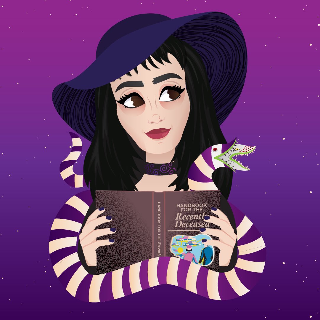 TCS_Seattle's tweet photo. Happy March!! Not only is it our designer Cassie’s illustration this month, it’s also her birthday month!!🎉
#beatlejuice #snake #illustration #digitalillustration #march #spooky #lydia #lydiadeetz #adammaitland #girl #hat #drawing #graphicdesign https://t.co/FS7CyWI8i5