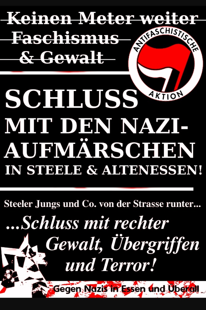 AFAEssenWest's tweet photo. ...und auch in der #Innenstadt oder wo die #SteelerFaschos sonst noch so auflaufen wollen!
Link zum Statement der gestrigen #Nazidemo #e0103 im Kontext der Ereignisse des letzten Monats, vor Allem in #Essen
https://t.co/DrhuV492Tl https://t.co/o4tZge6icU