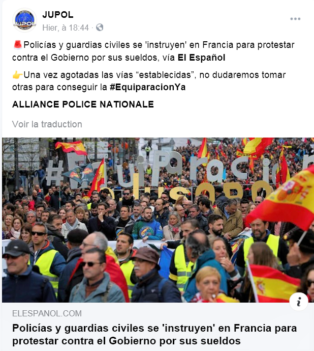 alliancepolice's tweet photo. Alliance Police Nationale apporte son soutien à son homologue espagnol JUSAPOL (police nationale et guardia civil) dans leur combat pour obtenir la parité salariale avec les forces de police régionales.
@jusapol https://t.co/6KsoLd0tKn