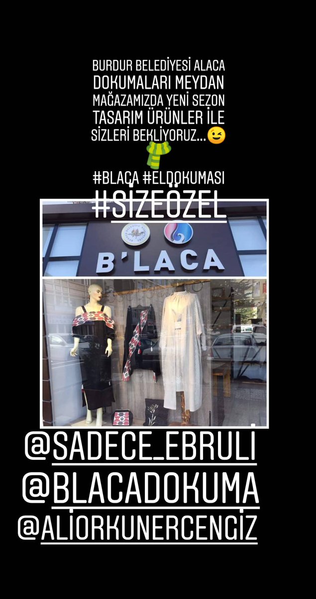 anilakinay's tweet photo. Burdur Belediyesi Alaca Dokumaları Meydan Mağazamızda yeni sezon tasarım ürünler ile sizleri bekliyoruz...😉🧣
#Blaca #Eldokuması #Sizeözel @Yayla_Ebru_ @orkunercengiz @burdurbld https://t.co/9wsRhmY64i