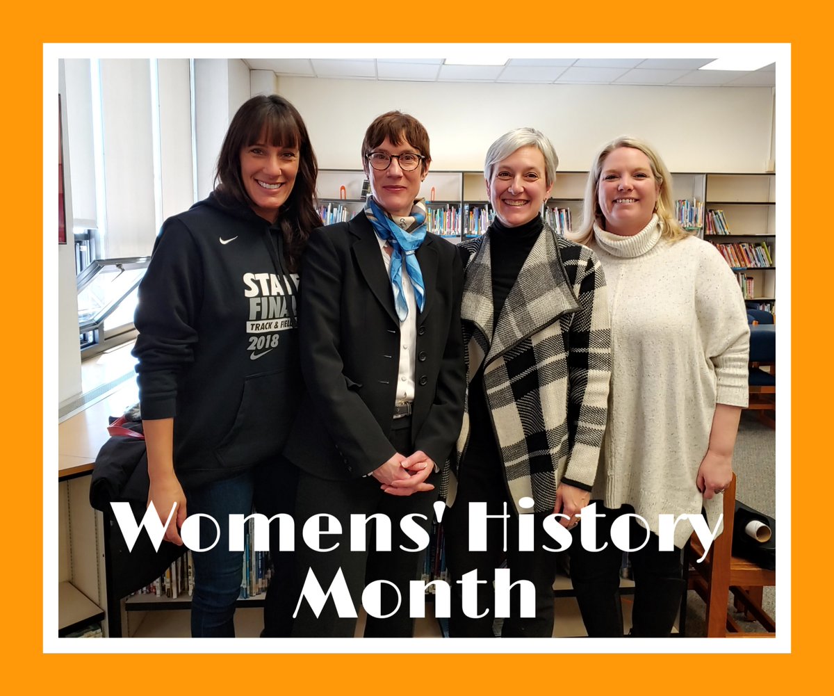 MannLibrary's tweet photo. Women's History Month! Jeanne Keane, Sr. Dir. of Buildings &amp; Grounds, Laurence DelGrange-Barrett, Interior Designer, Jennifer Costanzo, Principal/Project Manager, Monica Hartman, Furniture Vendor-They are responsible for the new MANN library! #oakpark97, #mannschool, #libraries97 https://t.co/HiYF3ZWEzg